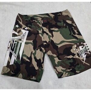 VINTAGE Tapout MMA Camo Ripstop Shorts Men Size 38 Green Board Fight Training